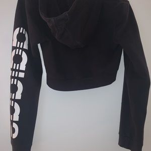 Retro black cropped adidas hoodie